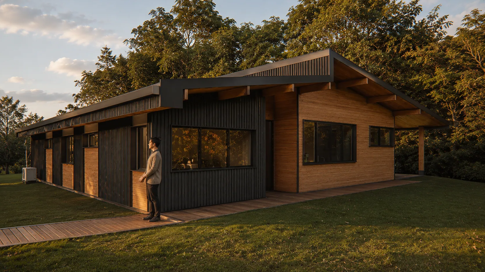 CASA AL: Vivienda rural de un nivel diseñada para una pareja de adultos mayores. Su organización se resuelve en torno a una amplia cocina central que conecta los dormitorios con las áreas de trabajo y apoyo. Construida principalmente en madera y paneles SIP la vivienda prioriza el confort térmico, la luz natural y la eficiencia constructiva. La doble altura del espacio común reúne las principales actividades de la casa y concentra la vida cotidiana de sus habitantes.