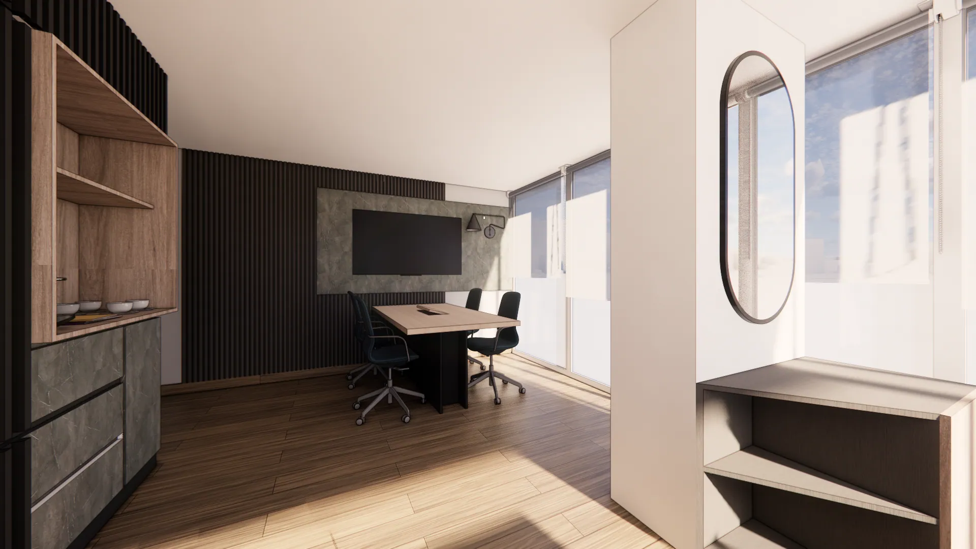 Sala de reunión y apoyo de OFICINA LE